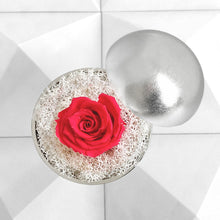 画像をギャラリービューアに読み込む, Flower of Love - globe &quot;hot pink rose &amp; white moss&quot;
